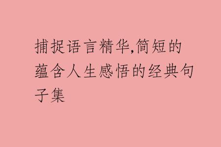 捕捉语言精华,简短的蕴含人生感悟的经典句子集