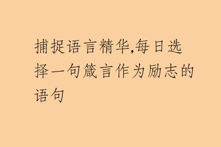 捕捉語(yǔ)言精華,每日選擇一句箴言作為勵(lì)志的語(yǔ)句